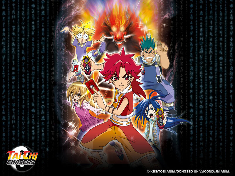 Anime Characters with Cards — Red
