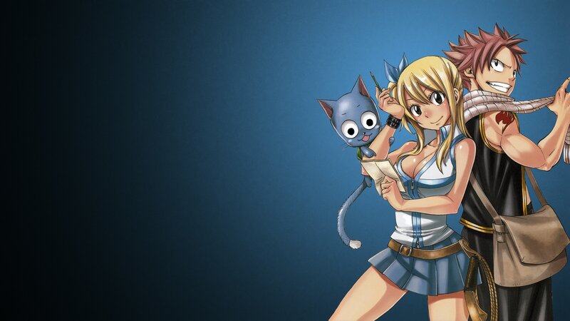 Anime Characters with Cat — Blue