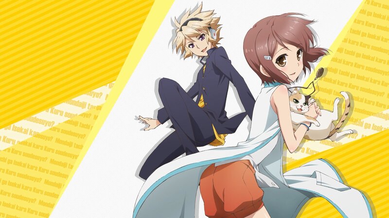 Anime Characters with Cat — Yellow, Playful