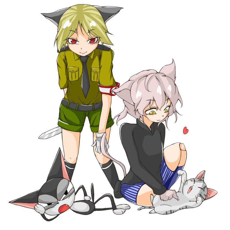 anime characters with cats