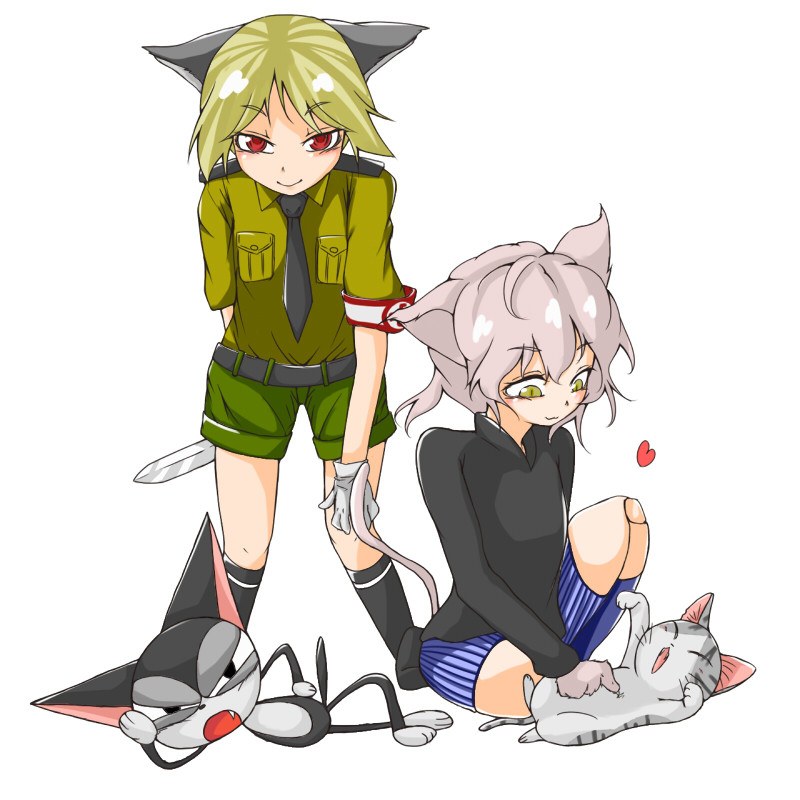 anime characters with cats