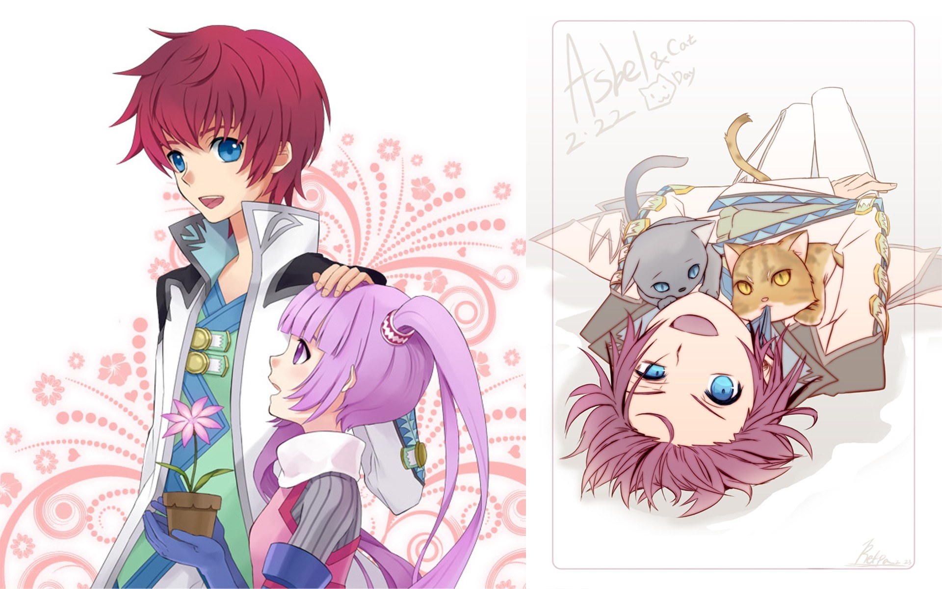 Anime characters with cats