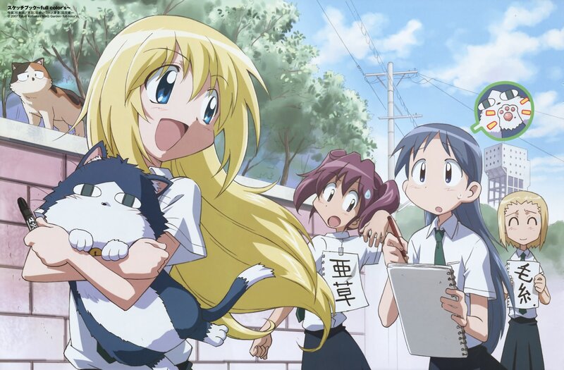 Anime characters with cats