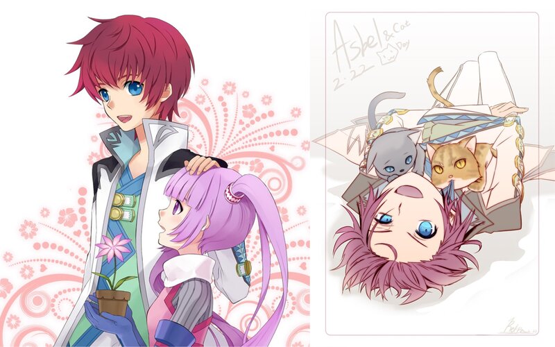 Anime Characters with Cats — Pink
