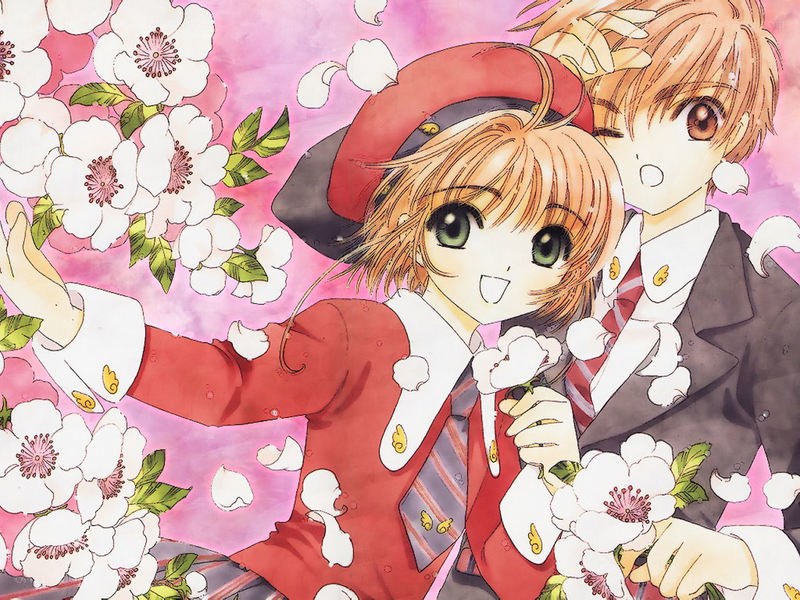 Anime characters with cherry blossoms