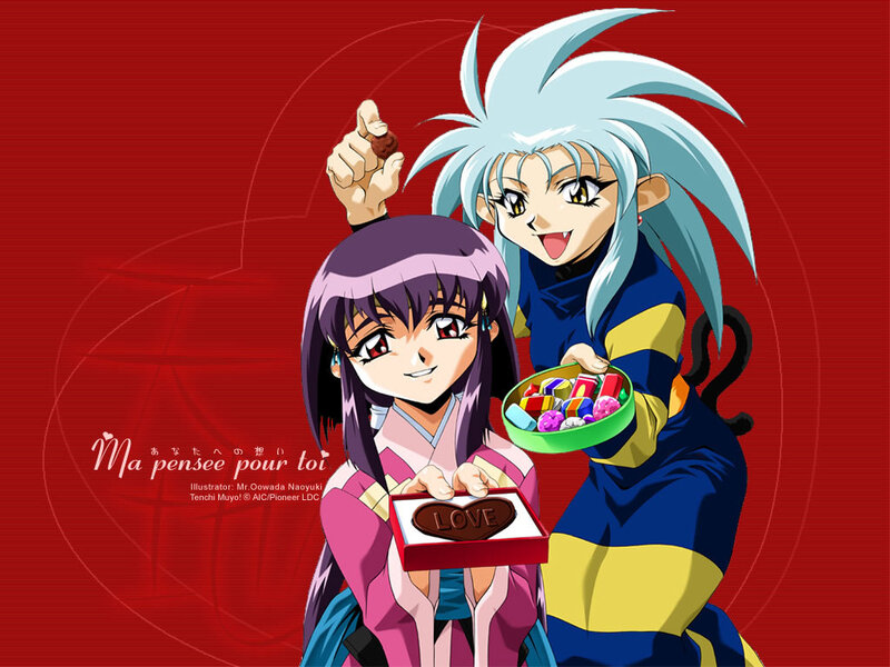 Anime characters with chocolates