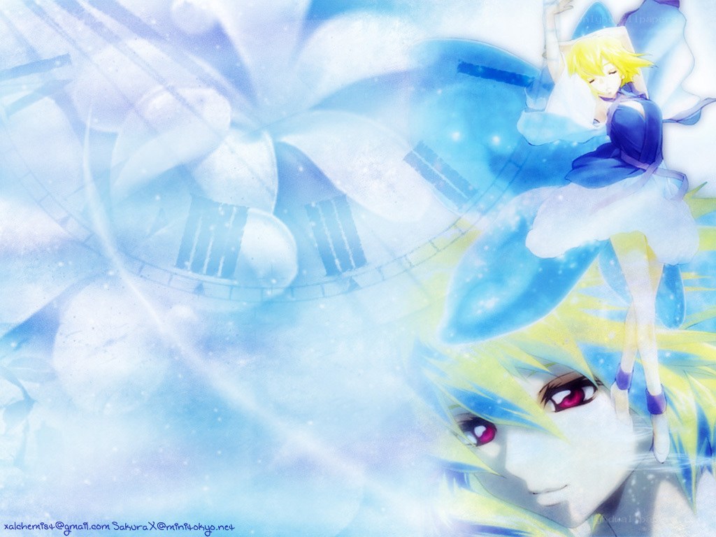 anime characters with clock background