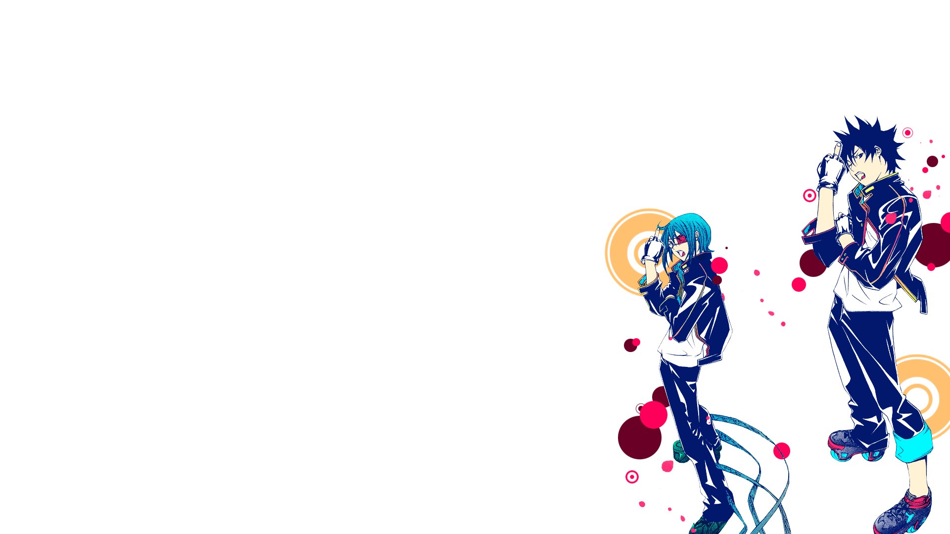 anime characters with colorful background