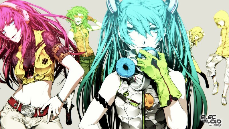 Anime characters with colorful hair