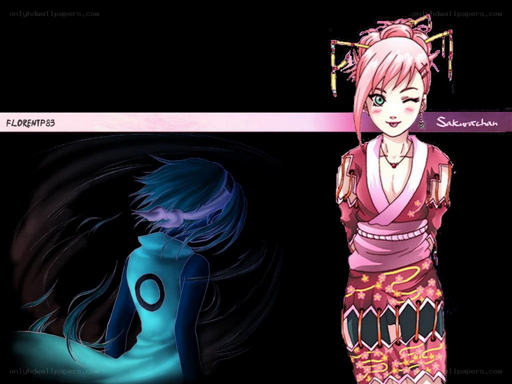Anime characters with contrasting styles