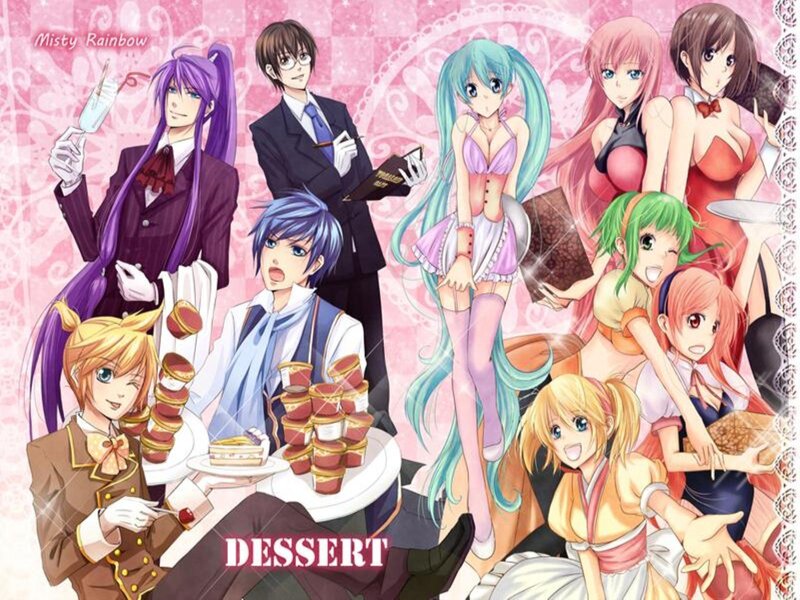 Anime Characters with Desserts — Pink
