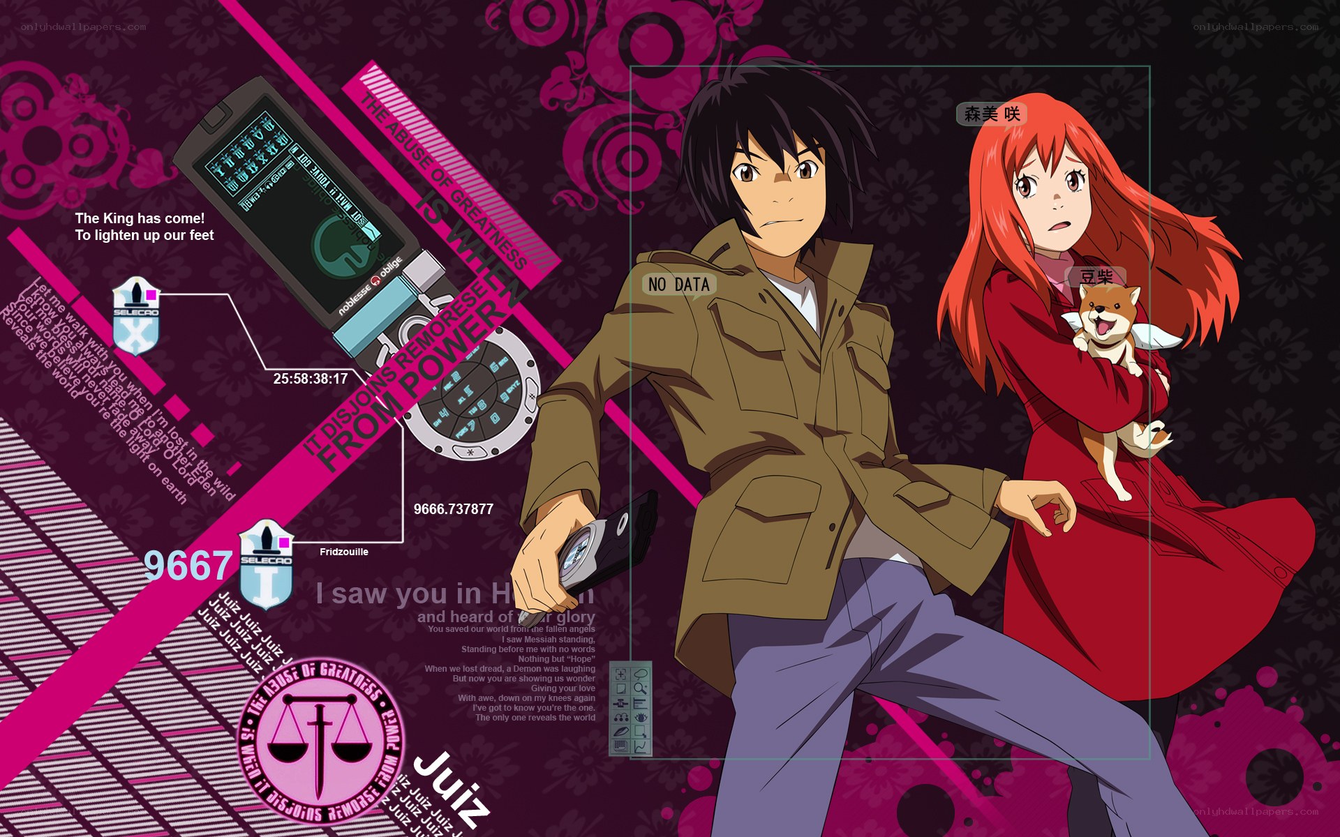 Anime characters with device