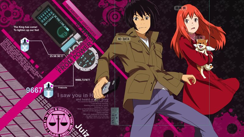 Anime Characters with Dog — Purple