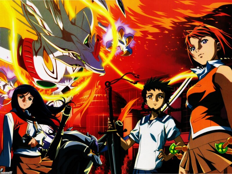 anime characters with dragon