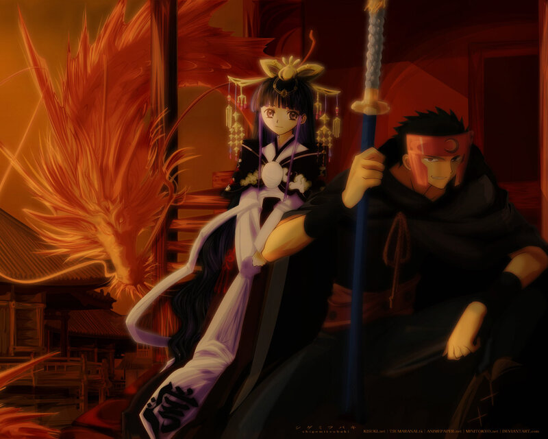 Anime Characters with Dragon — Orange