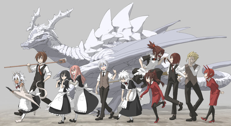 anime characters with dragon