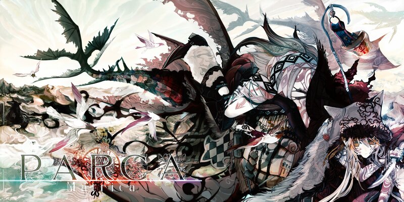 Anime Characters with Dragon — White, Dramatic