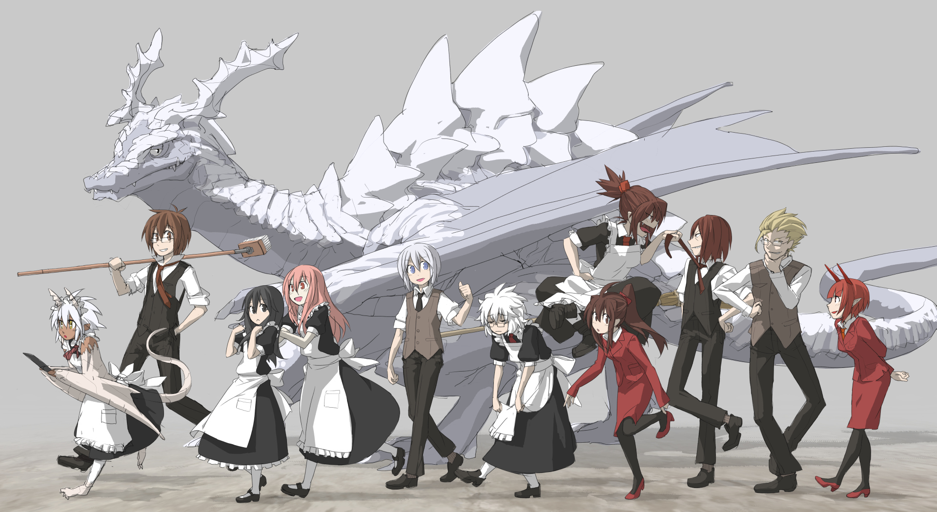 anime characters with dragon