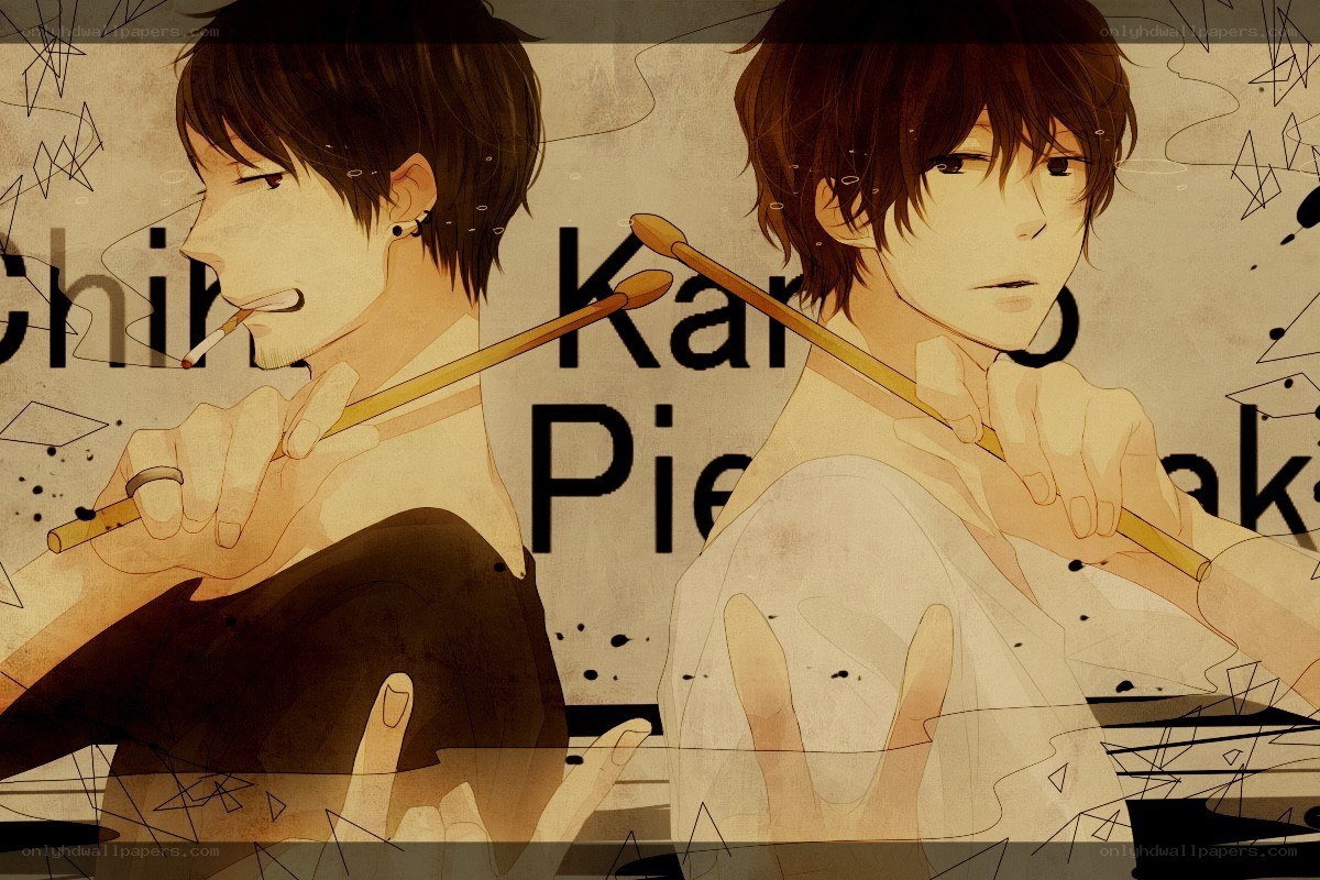 Anime characters with drumsticks