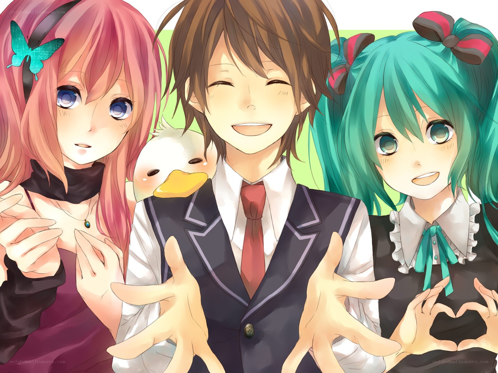 Anime characters with duck