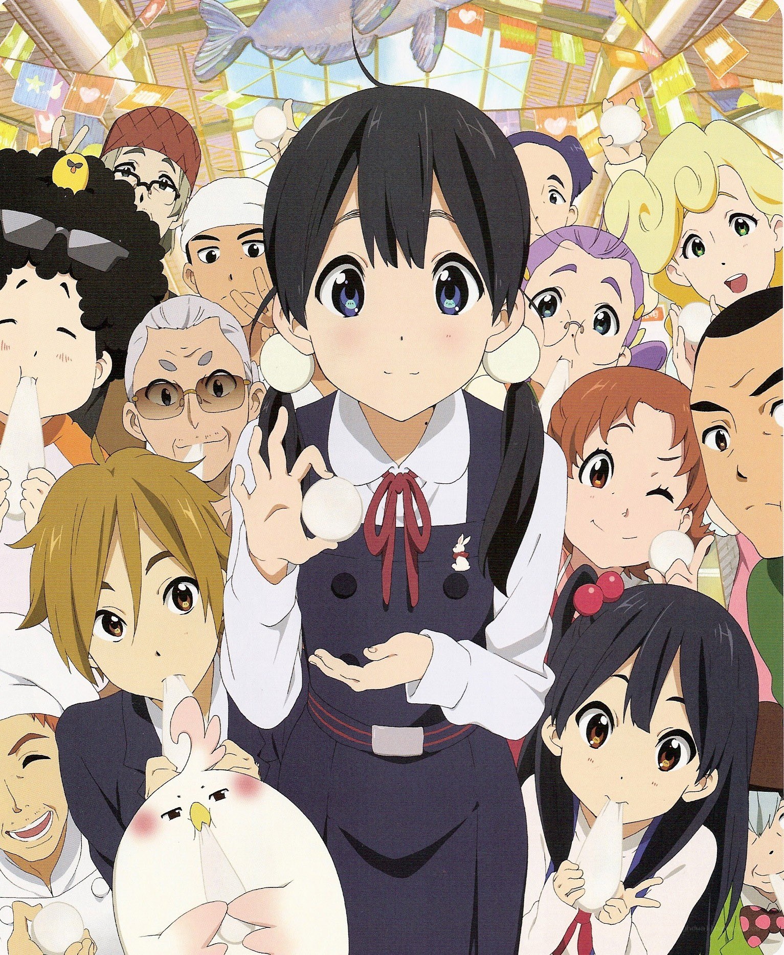 Anime characters with dumplings