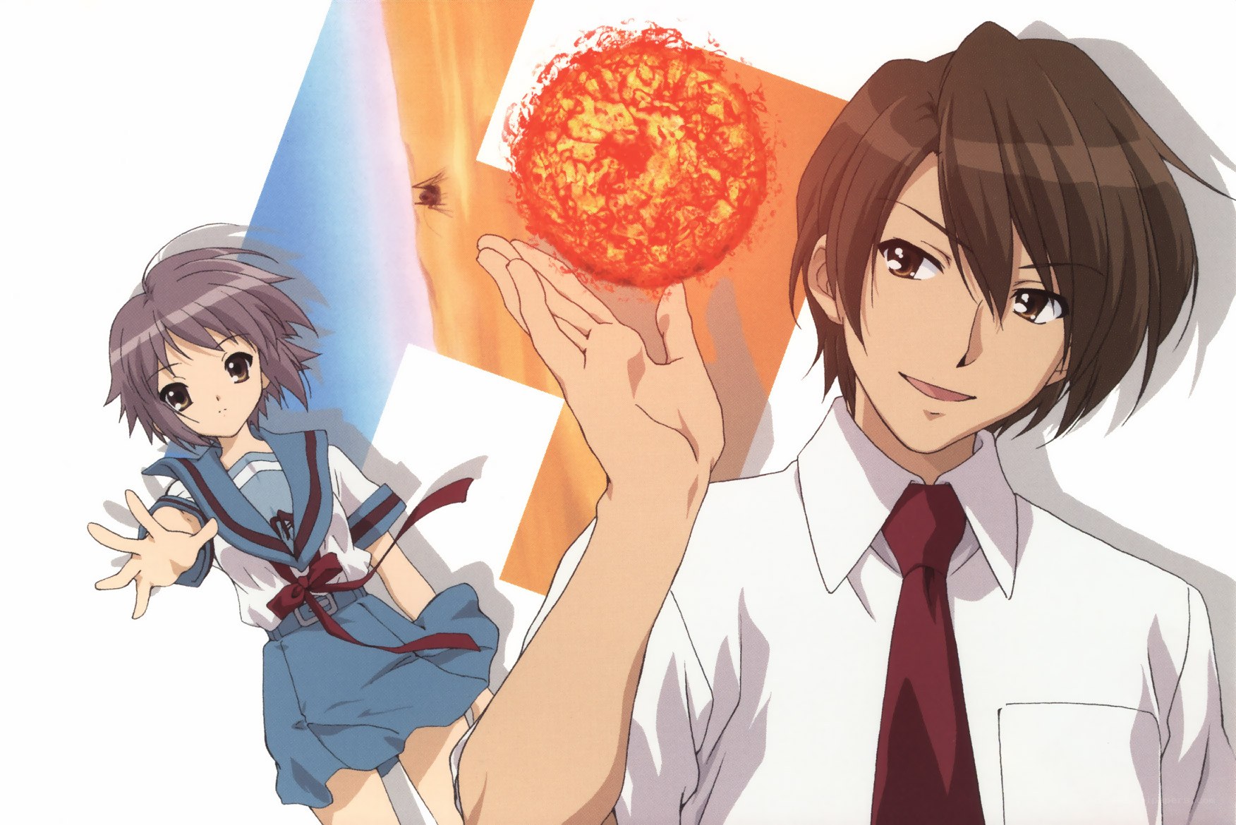 Anime characters with energy ball