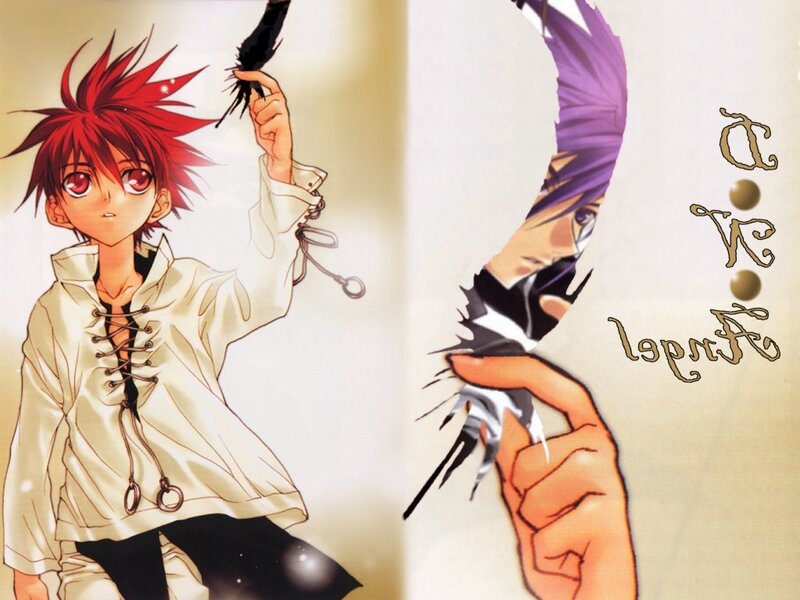 Anime characters with feathers