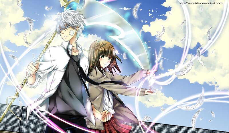 Anime Characters with Feathers — Blue