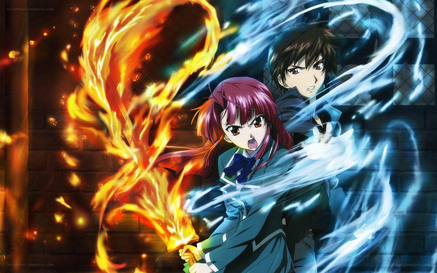 anime characters with fire and ice powers