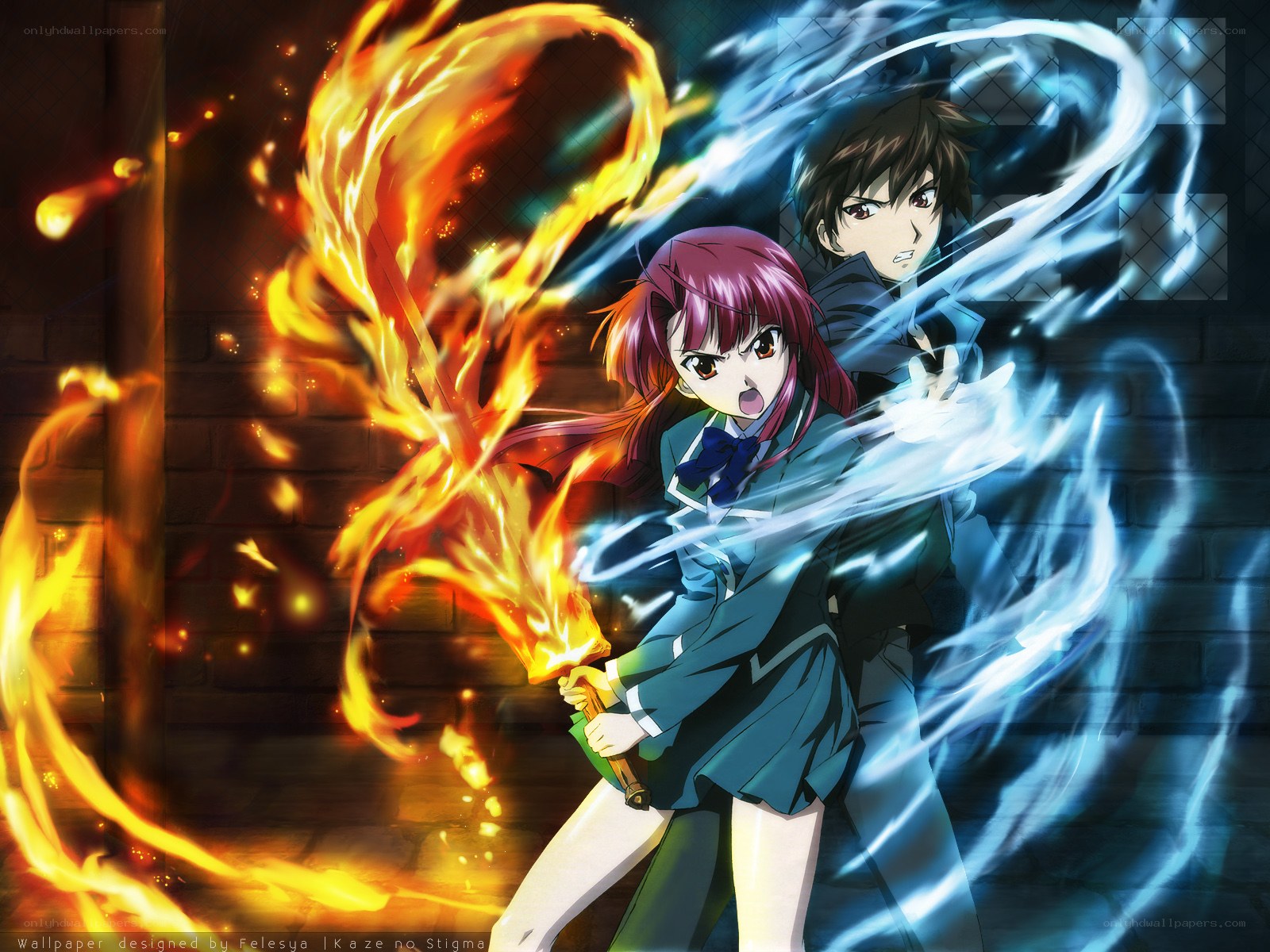 Anime characters with fire and ice powers