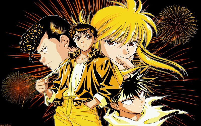 anime characters with fireworks
