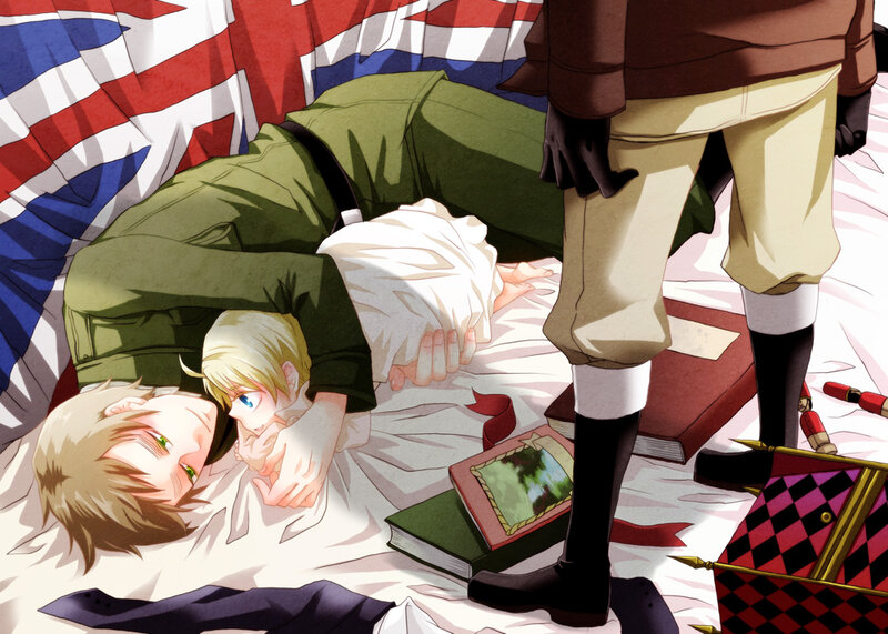 anime characters with flag
