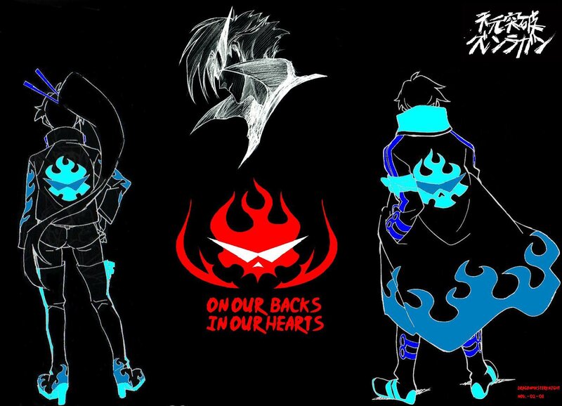 Anime Characters with Flames — Black
