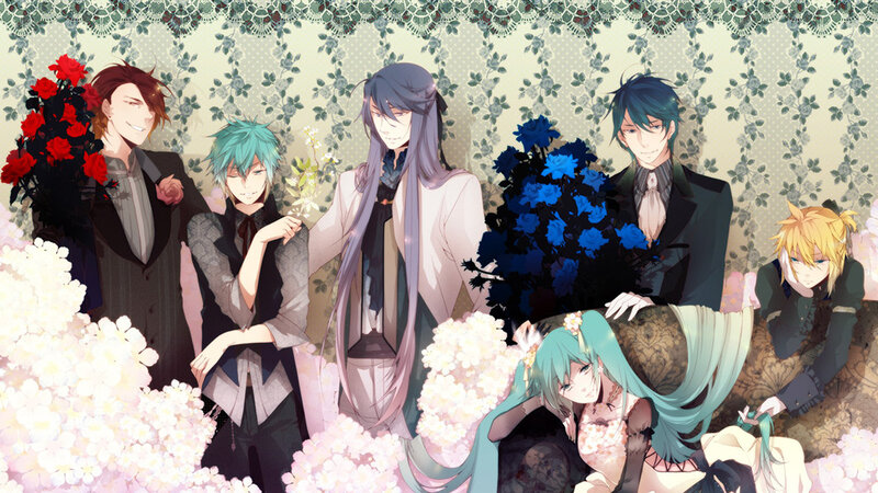 anime characters with flowers