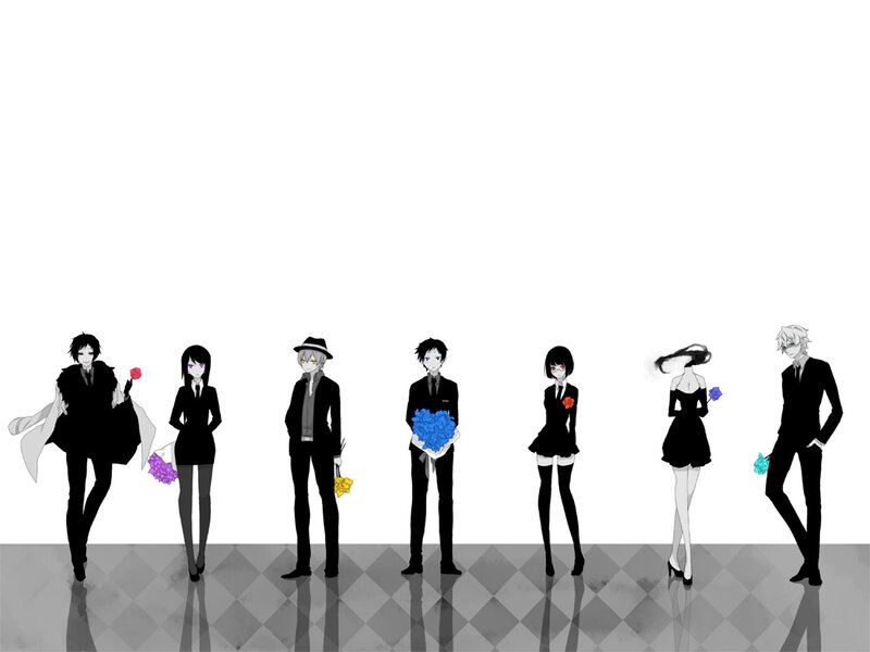 anime characters with flowers