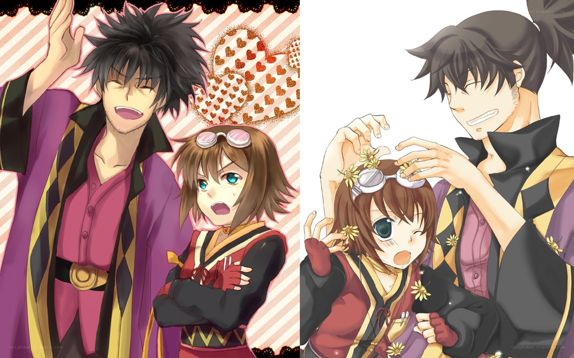 anime characters with flowers