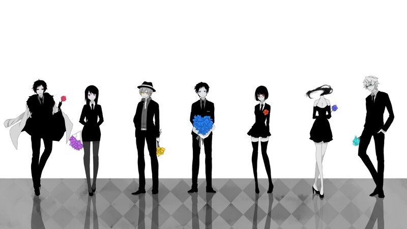 anime characters with flowers