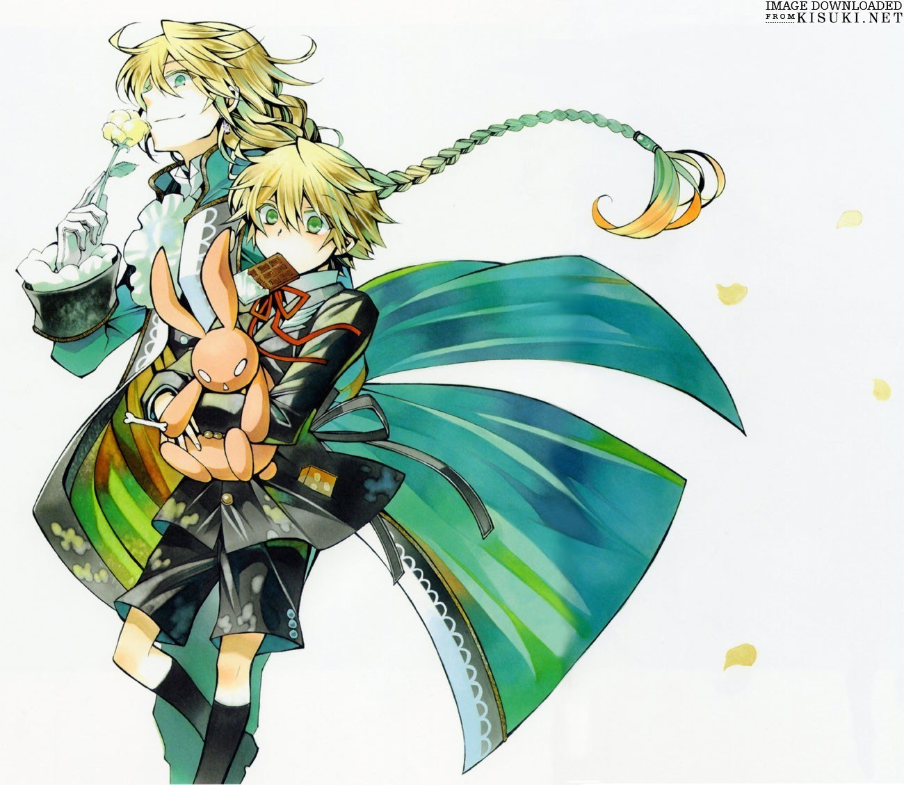 Anime characters with flowers and rabbit