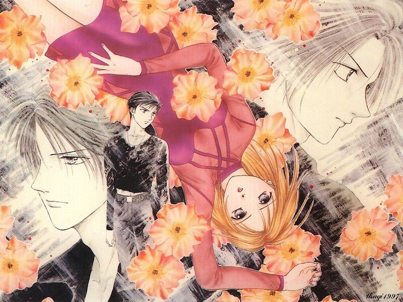 Anime Characters with Flowers — Orange