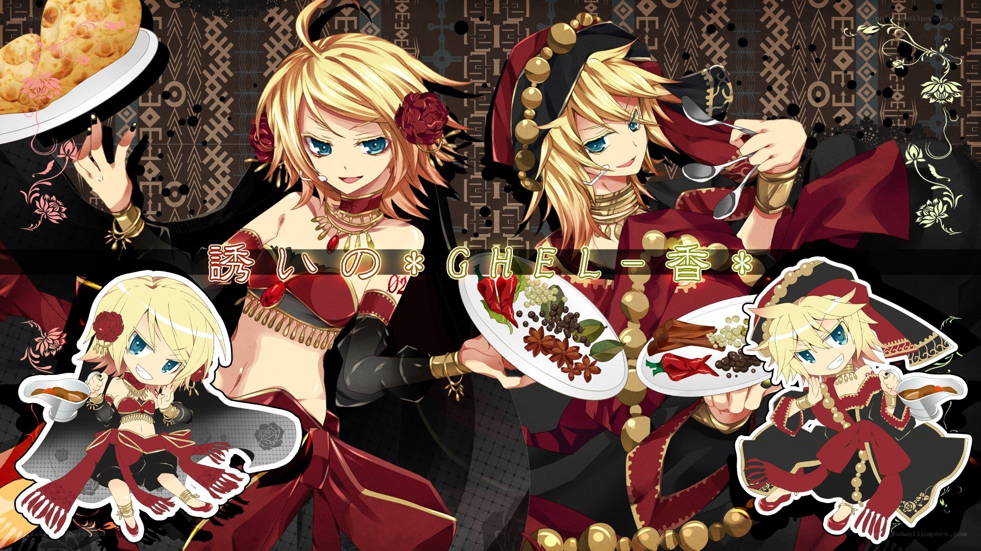 Anime characters with food