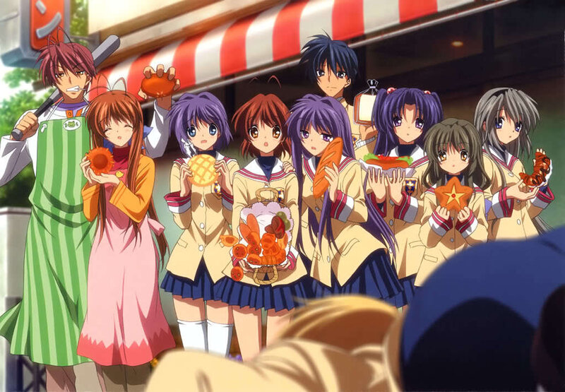 anime characters with food