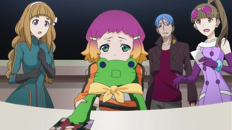 anime characters with frog plush