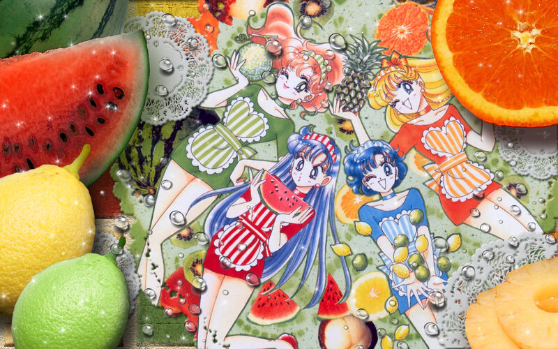 Anime Characters with Fruit — Green