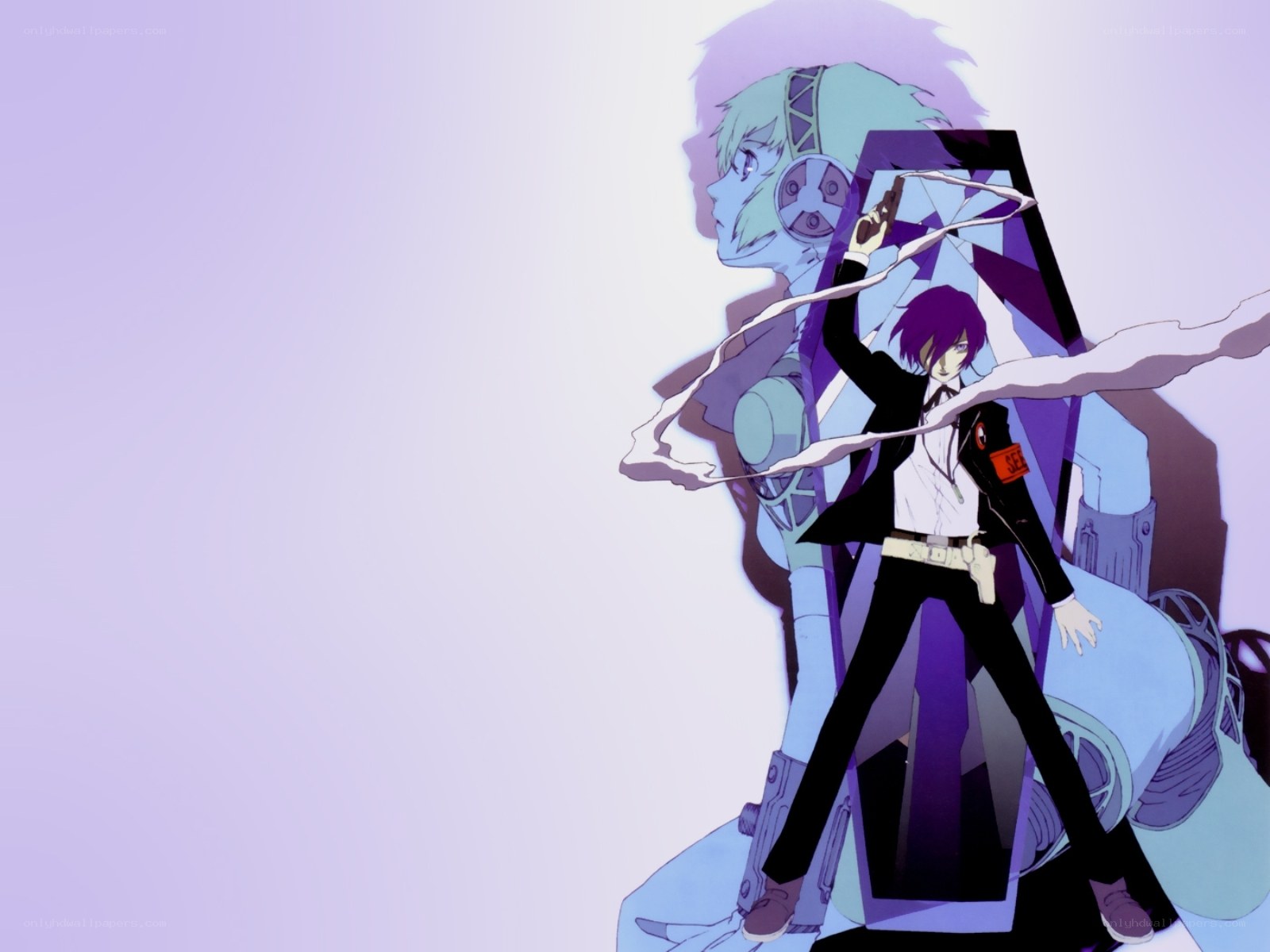 Anime characters with futuristic weapons