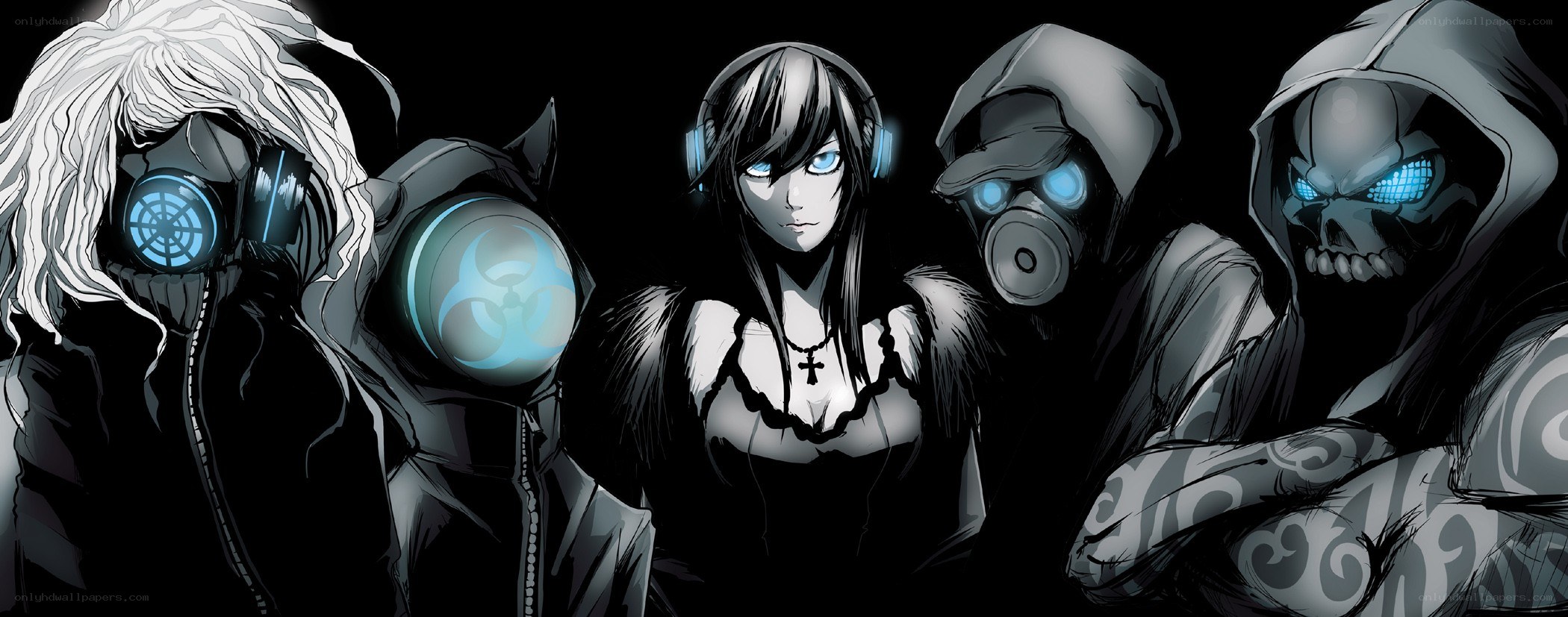 anime characters with gas masks