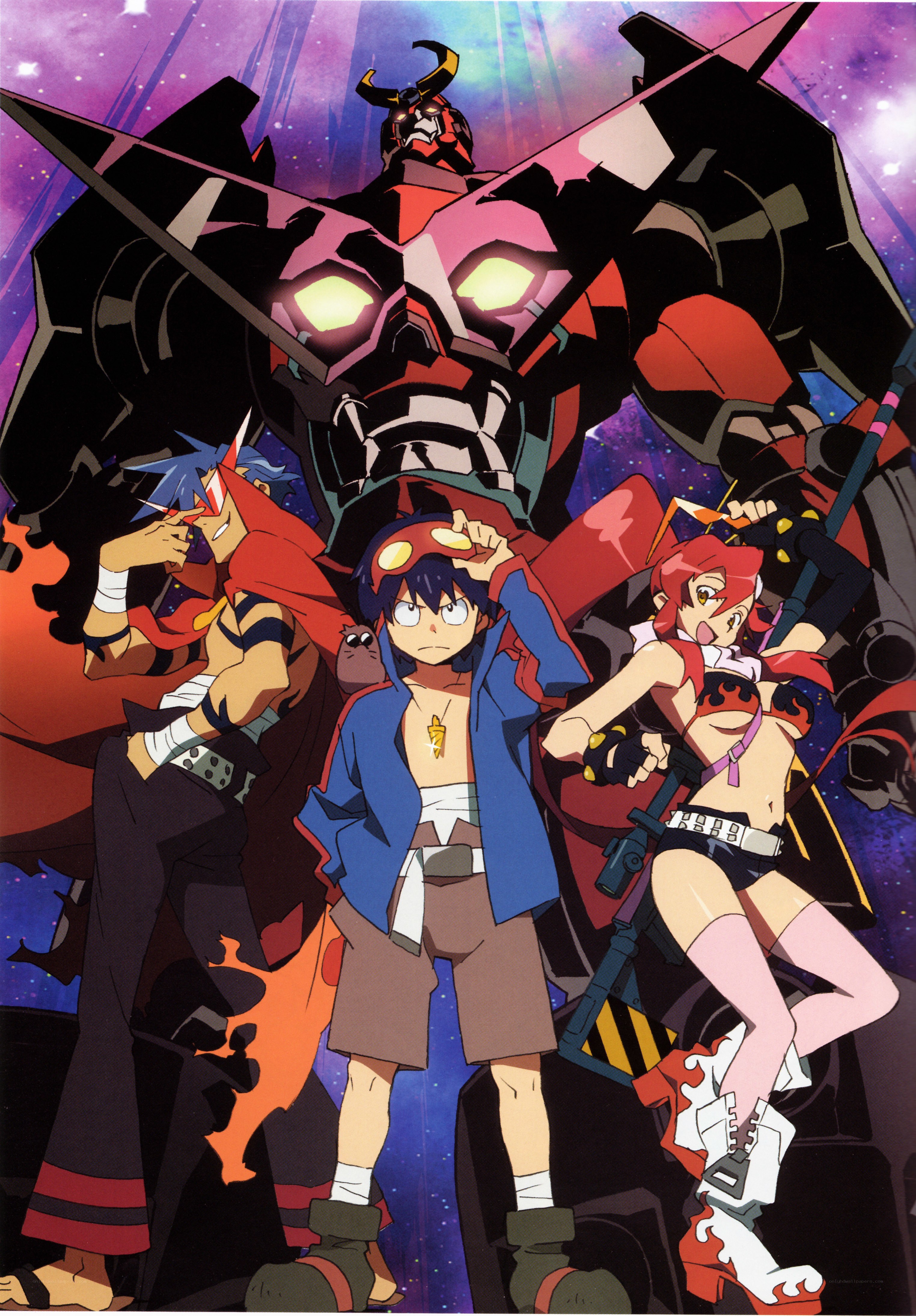 Anime characters with giant robot