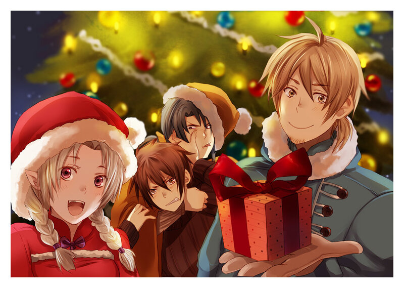 Anime Characters with Gift — Red