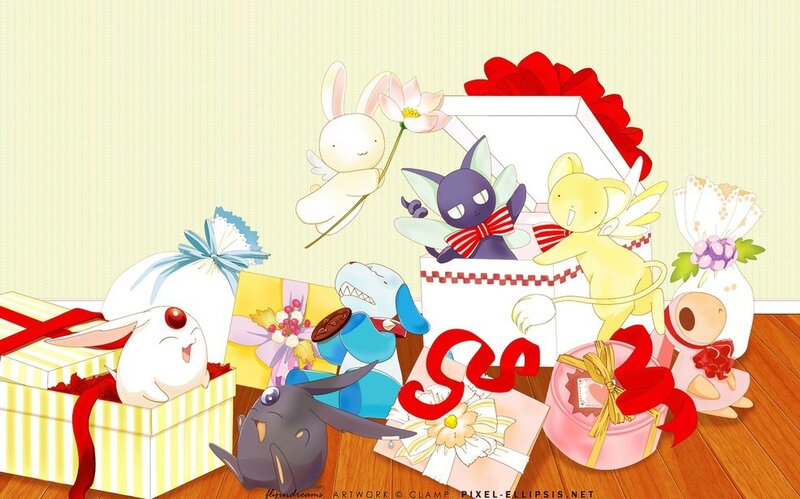 Anime Characters with Gifts — Yellow