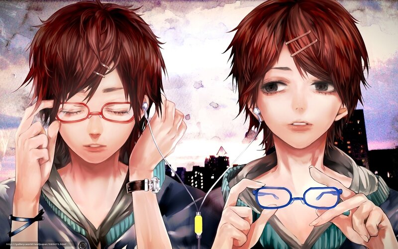 Anime characters with glasses