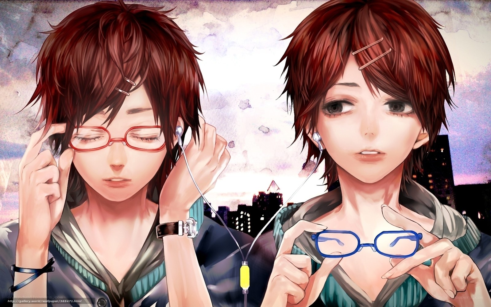 Anime characters with glasses
